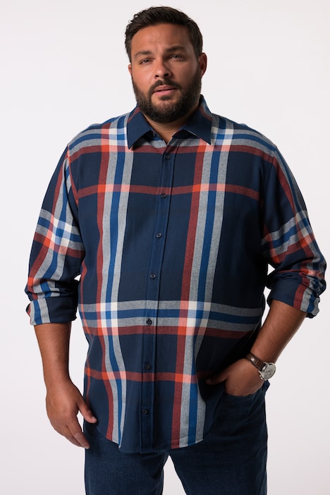 Men+ Karo-Flanellhemd, Langarm, Kentkragen, Modern Fit, bis 8 XL