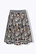 Jacquard midi-nederdel, A-form, elastisk linning, glittersnor