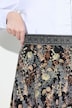 Jacquard midi-nederdel, A-form, elastisk linning, glittersnor