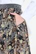 Jacquard midi-nederdel, A-form, elastisk linning, glittersnor