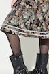 Jacquard midi-nederdel, A-form, elastisk linning, glittersnor