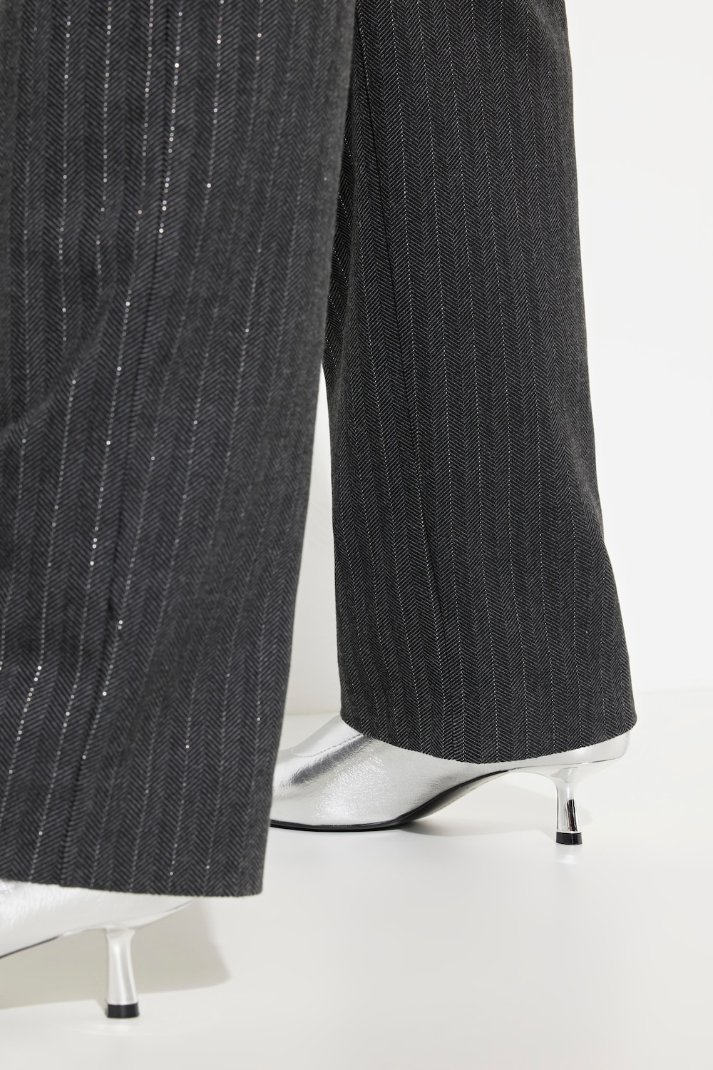 Stora storlekar Byxa, Dam, grå, storlek: 48, Polyester/Viskos, Ulla Popken