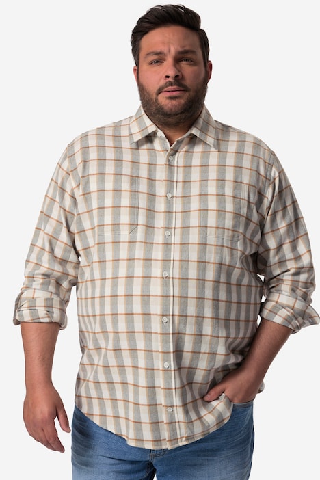 Men+ Karo-Flanellhemd, Langarm, Kentkragen, Modern Fit, bis 8 XL