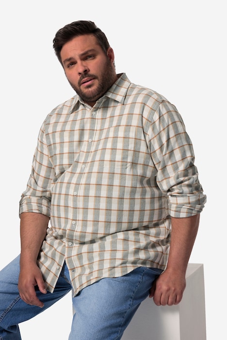 Men+ Karo-Flanellhemd, Langarm, Kentkragen, Modern Fit, bis 8 XL