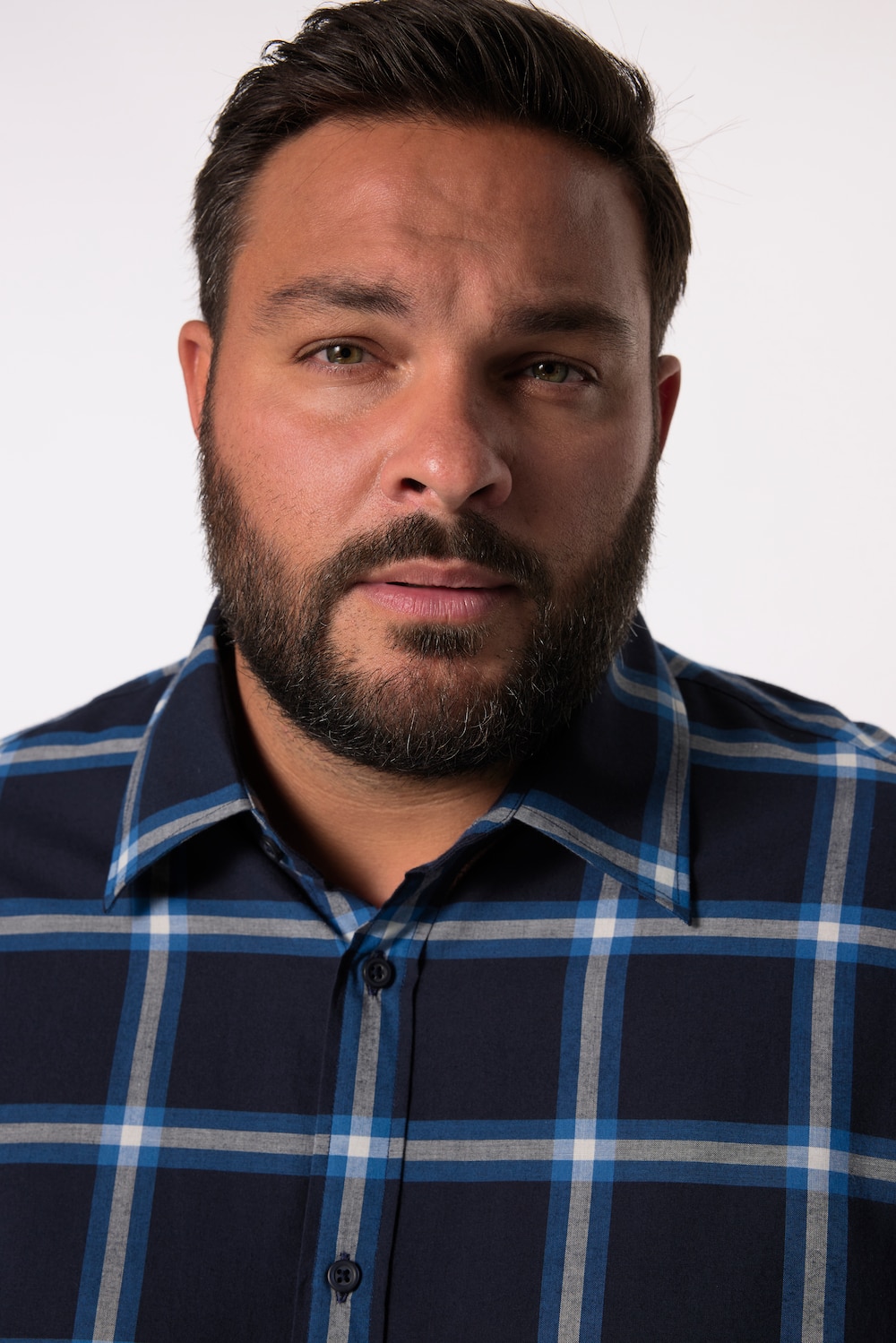 Stora storlekar Rutig skjorta, Her, blå, storlek: 4XL, Bomull, Men Plus