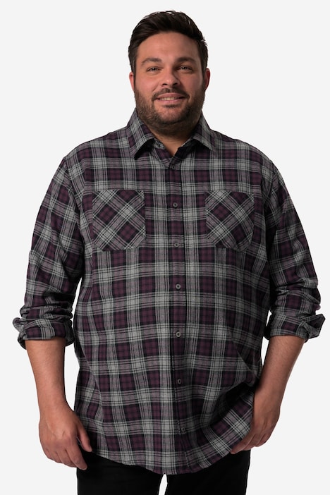 Men+ Karo-Flanellhemd, Langarm, Kentkragen, Comfort Fit, bis 8 XL