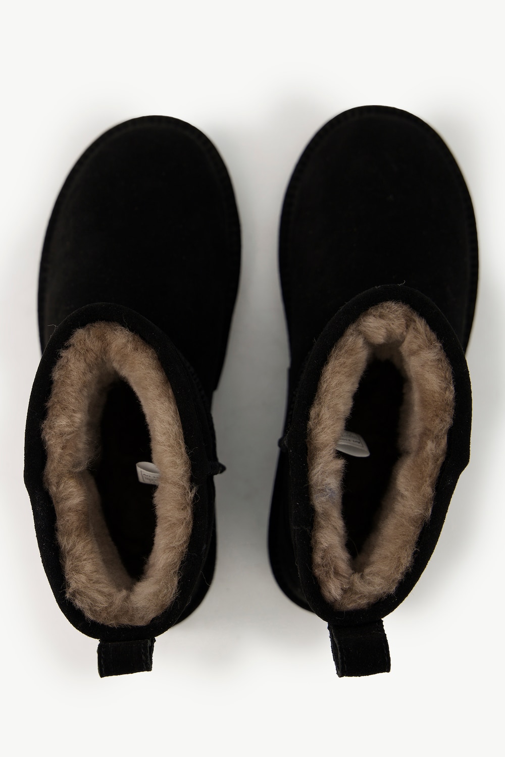Stora storlekar Axelda Fårskinnsboots i mocka, Dam, svart, storlek: 41, Läder/Ull, Ulla Popken