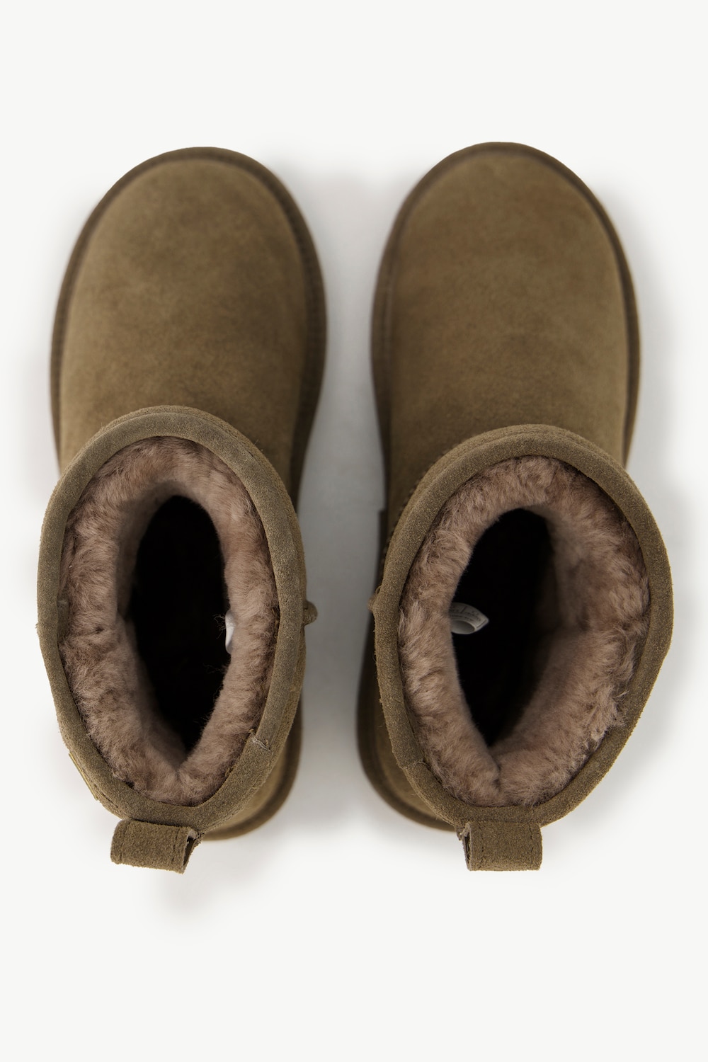 Stora storlekar Axelda Fårskinnsboots i mocka, Dam, grå, storlek: 39, Läder/Ull, Ulla Popken