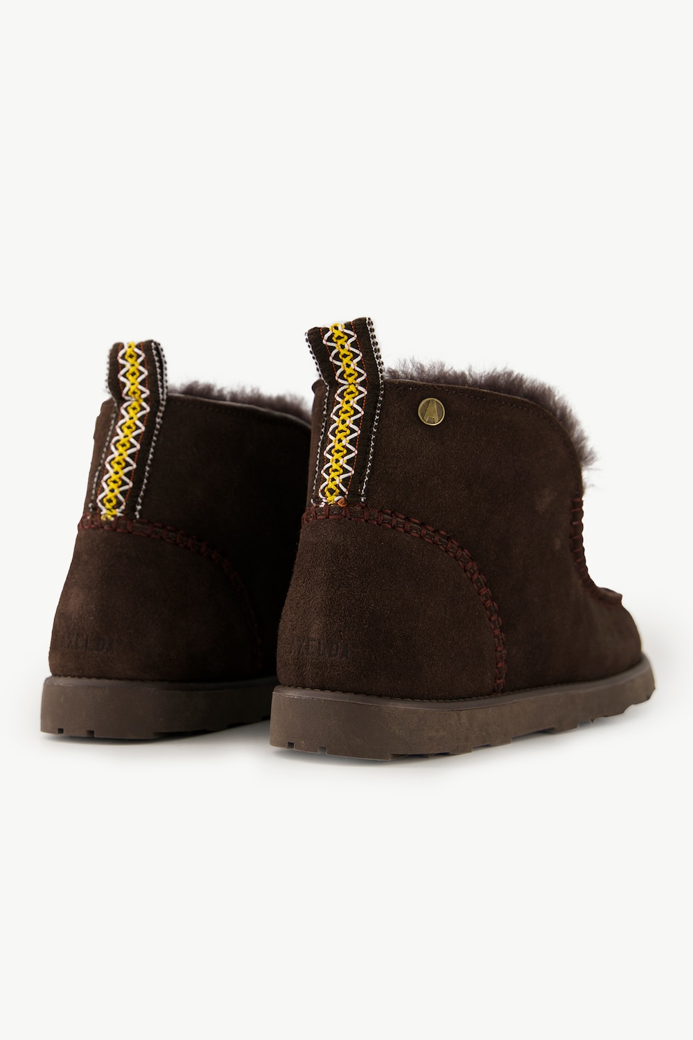 Stora storlekar Fårskinnsboots i mocka, Dam, brun, storlek: 44, Läder/Ull, Ulla Popken