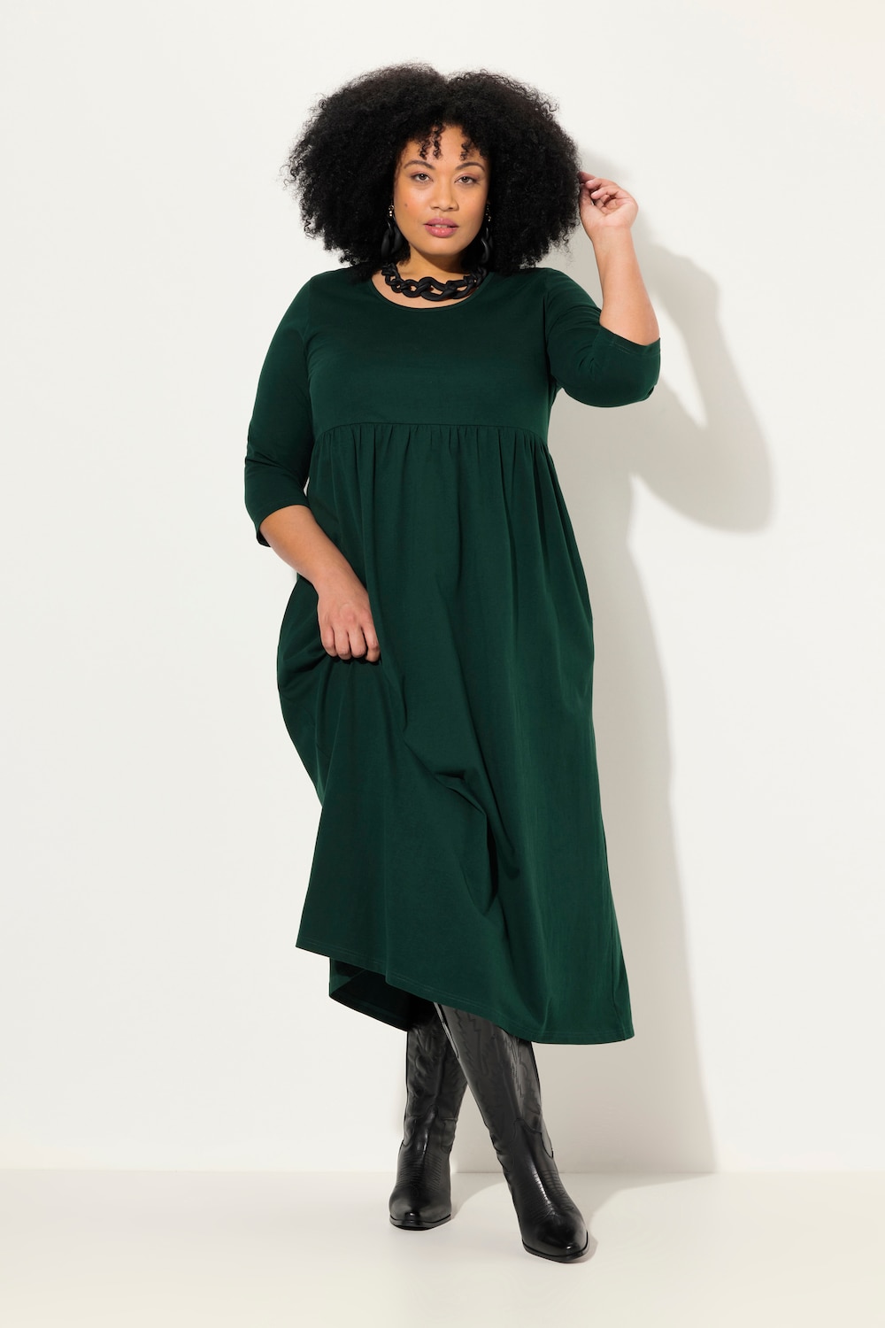 Große Größen Jersey-Maxikleid, Damen, türkis, Größe: 62/64, Baumwolle, Ulla Popken