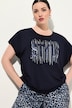 T-Shirt, Ziersteinmotiv, Oversized, Rundhals, Halbarm