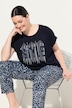 T-Shirt, Ziersteinmotiv, Oversized, Rundhals, Halbarm