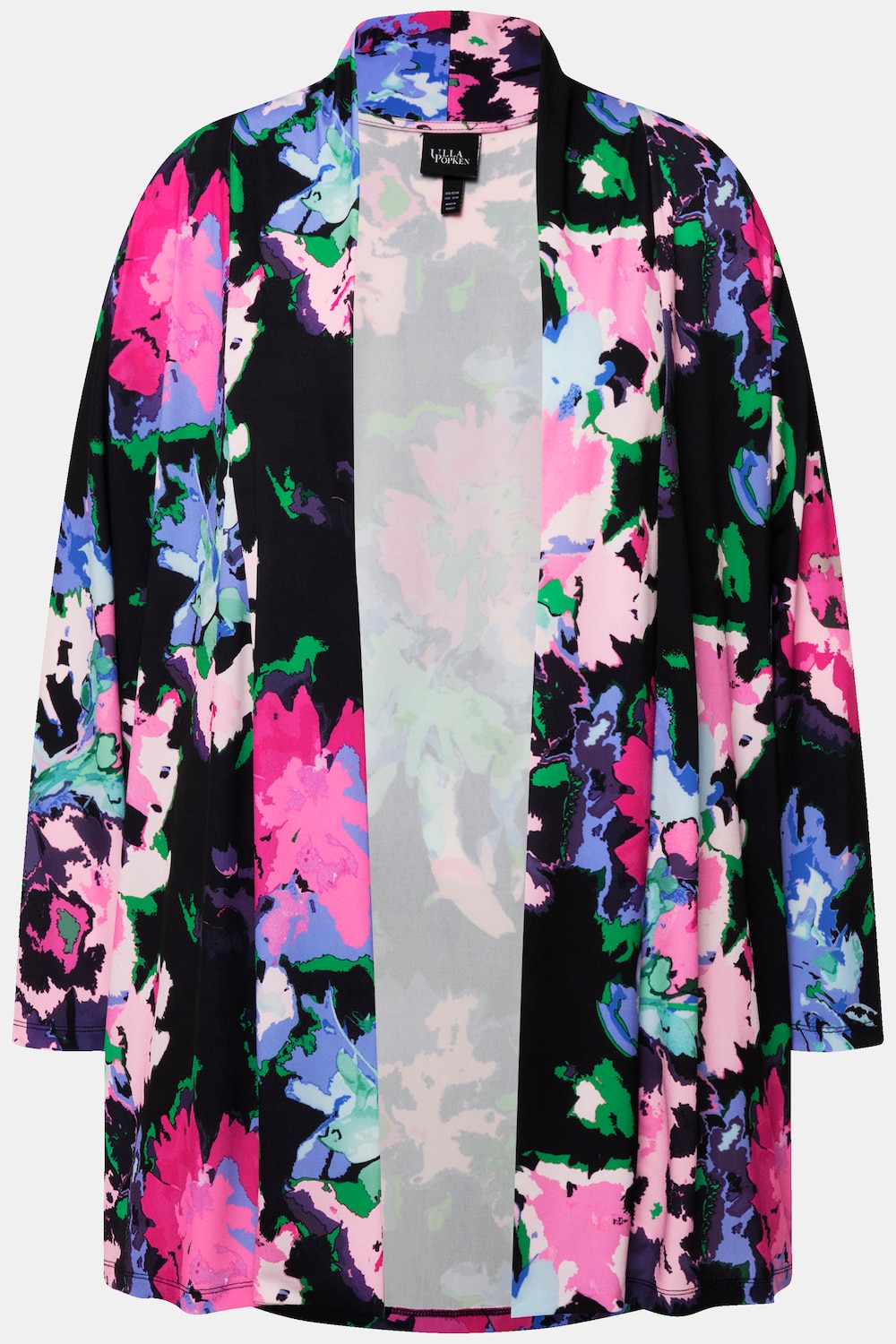 Stora storlekar Jerseyjacka med print, Dam, svart, storlek: 66/68, Polyester, Ulla Popken
