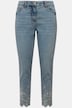 Jeans, Slim Fit, Saum mit Loch-Stickerei, 5-Pocket