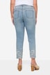 Jeans, Slim Fit, Saum mit Loch-Stickerei, 5-Pocket