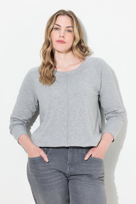 Maglia con scollo a girocollo, maniche lunghe raglan e OEKO-TEX