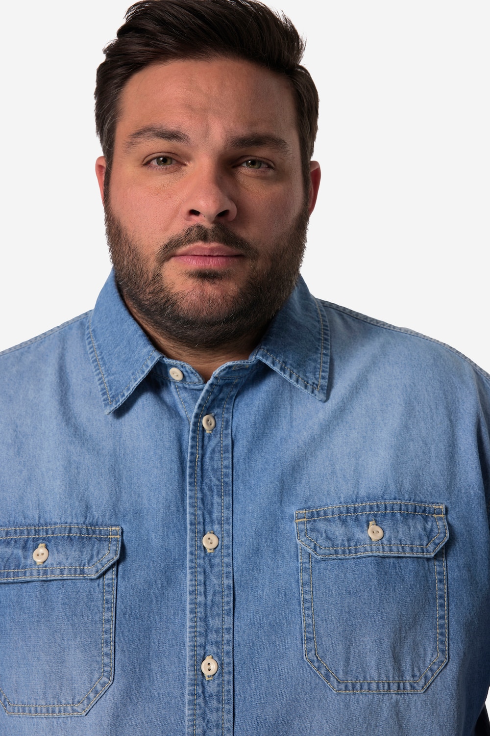 Stora storlekar Jeansskjorta, Her, blå, storlek: XXL, Bomull, John F. Gee
