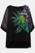 Bluse, A-form, dobbelt lag, dekorative blomster