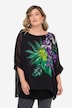 Bluse, A-form, dobbelt lag, dekorative blomster