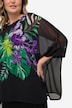 Bluse, A-form, dobbelt lag, dekorative blomster