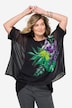 Bluse, A-form, dobbelt lag, dekorative blomster