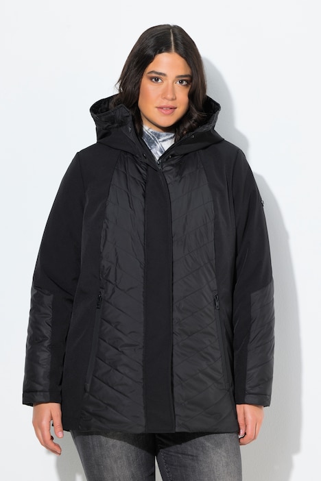 HYPRAR Softshell-Steppjacke, A-Linie, Kapuze, Wetterfunktion