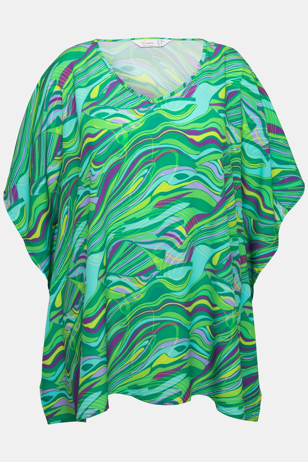 Stora storlekar Kaftan, Dam, grön, storlek: 44/46, Polyester, Mia Moda