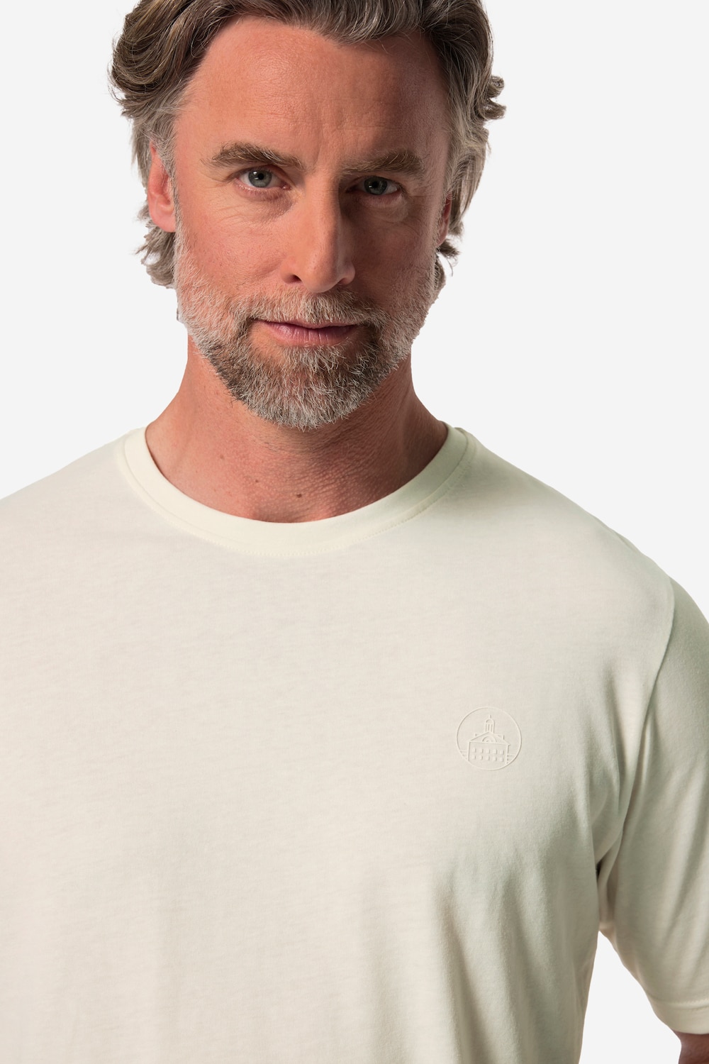 Stora storlekar T-shirt, Her, vit, storlek: 76/78, Bomull/Polyester, Boston Park