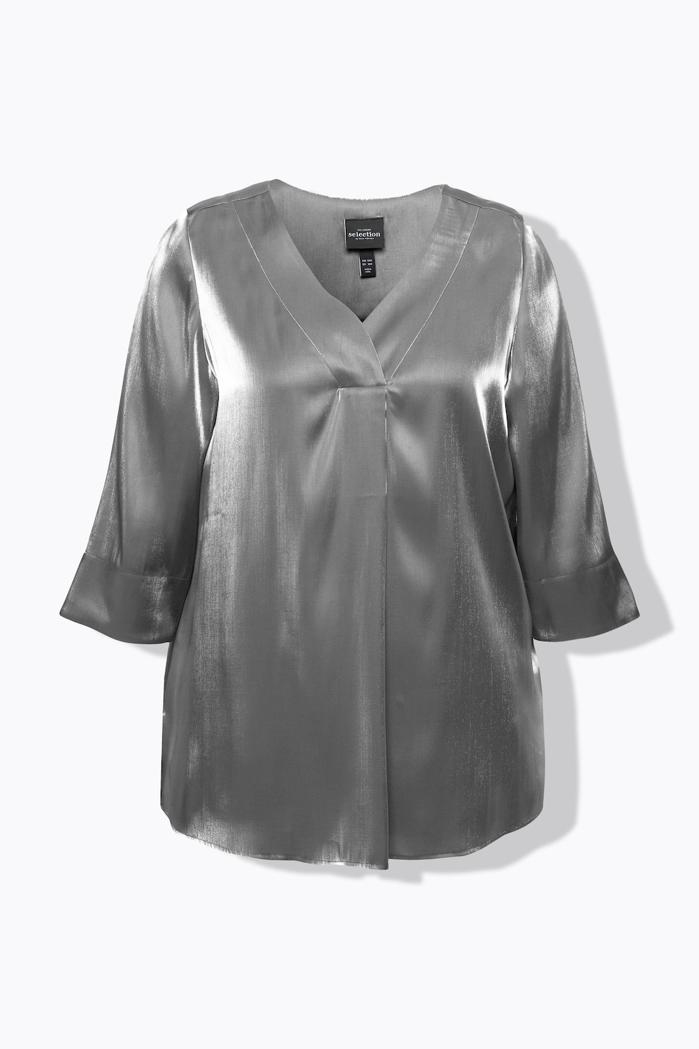 Stora storlekar Blus, Dam, grå, storlek: 46/48, Viskos/Polyester, Ulla Popken
