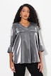 Bluse, A-Linie, Zierfalten, V-Ausschnitt, 3/4-Arm