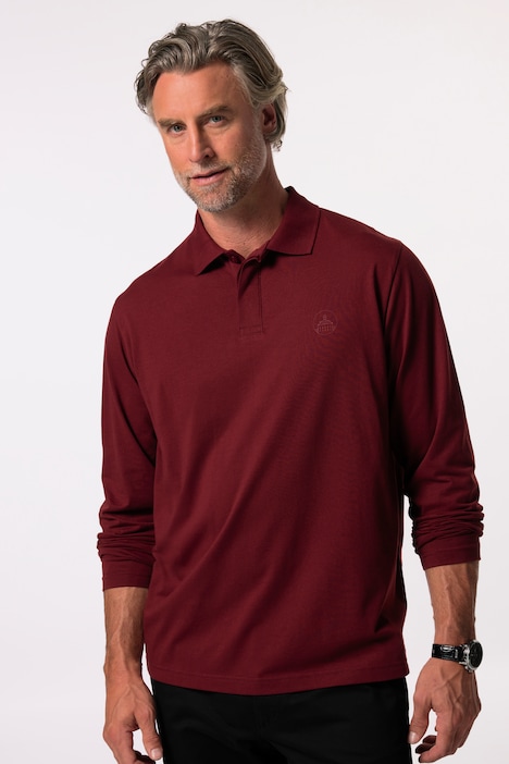 Boston Park Poloshirt, Langarm, verdeckter Buttondown-Kragen, bis 84/86