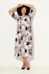 Matte Jersey Geometric Bubble Print Empire Waist Pocket Dress