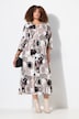 Matte Jersey Geometric Bubble Print Empire Waist Pocket Dress
