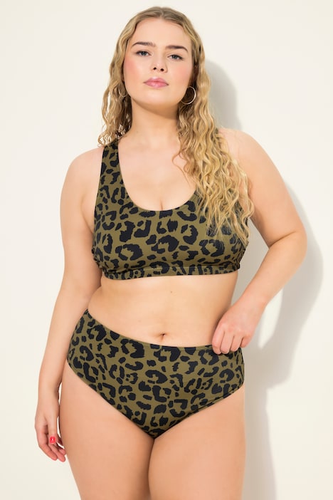 Leopard Print High Waisted Bikini Bottoms