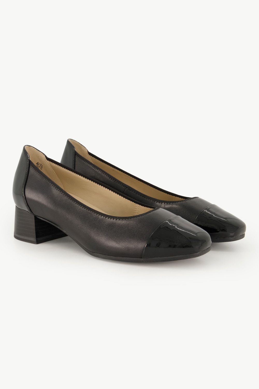 Grote Maten Caprice leren pumps, Dames, zwart, Maat: 39, Leer/Synthetische vezels, Ulla Popken