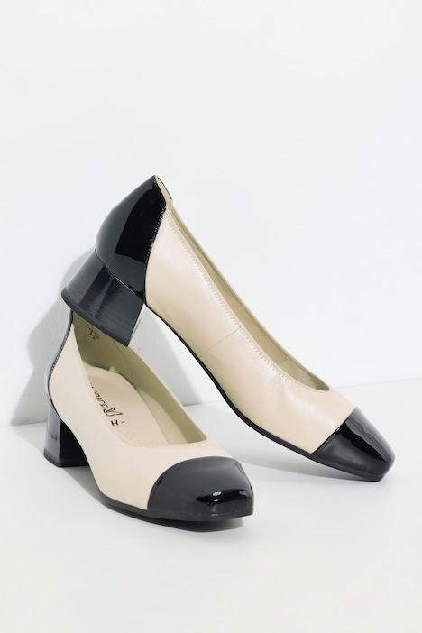 Caprice Leder-Pumps, Lackspitze, Wechselfußbett, Weite H