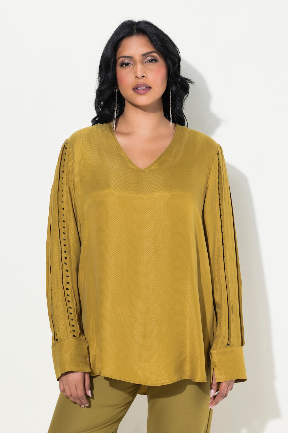 Große Größen Cuprobluse, Damen, braun, Größe: 58/60, Synthetische Fasern/Viskose, Ulla Popken