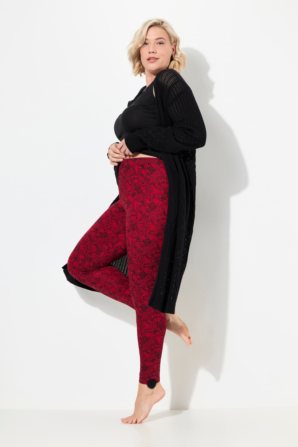 Große Größen Leggings, Damen, rot, Größe: 62/64, Viskose, Ulla Popken