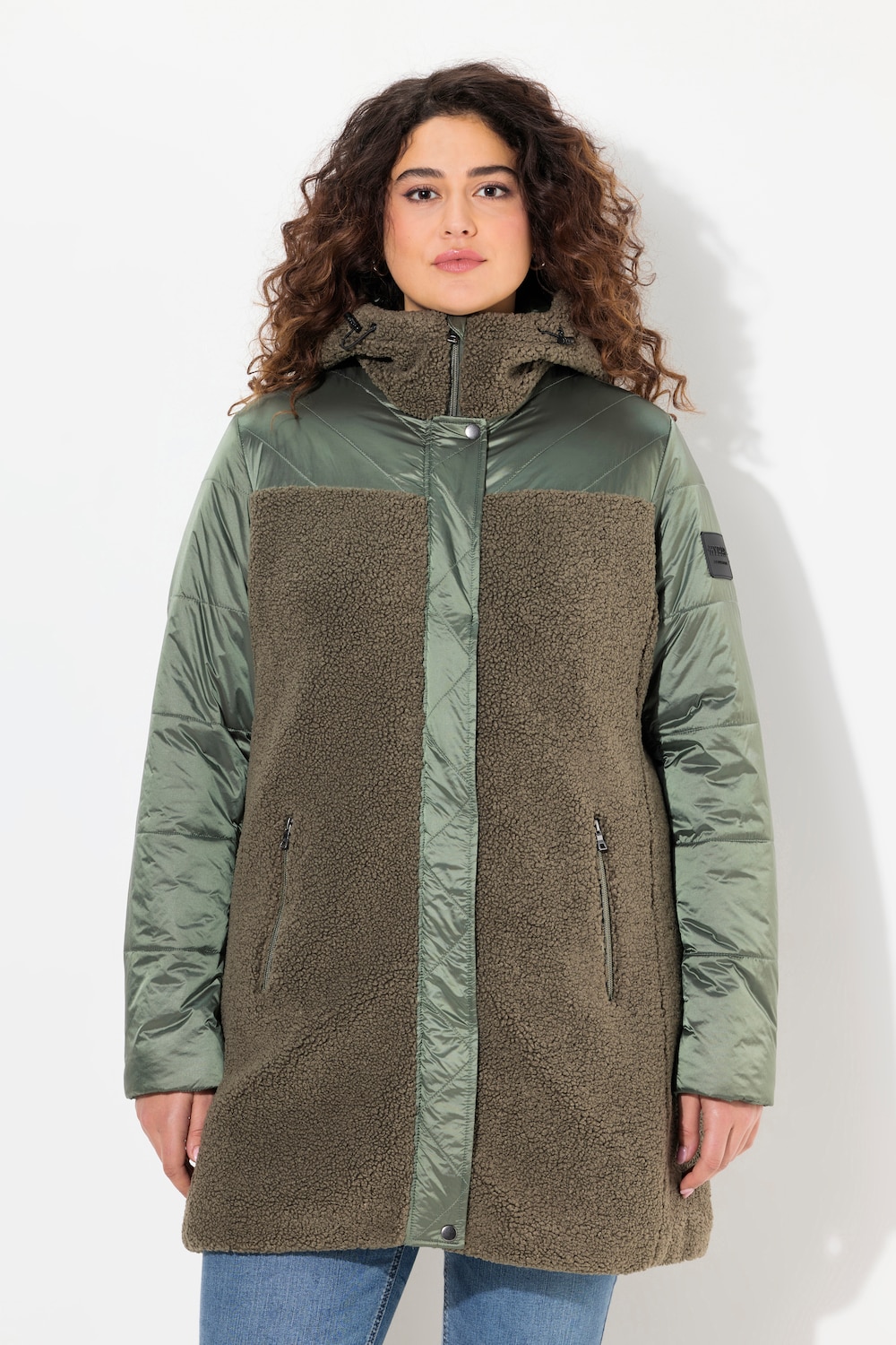 Große Größen Jacke, Damen, grün, Größe: 46/48, Polyester/Synthetische Fasern, Ulla Popken