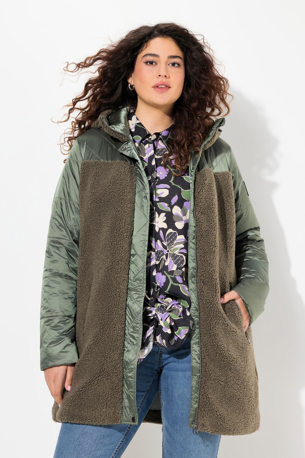 Große Größen Jacke, Damen, grün, Größe: 58/60, Polyester/Synthetische Fasern, Ulla Popken