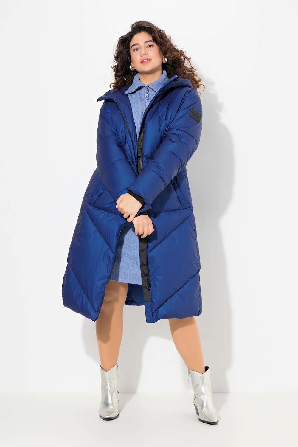 Große Größen Steppmantel, Damen, blau, Größe: 46/48, Polyester/Synthetische Fasern, Ulla Popken