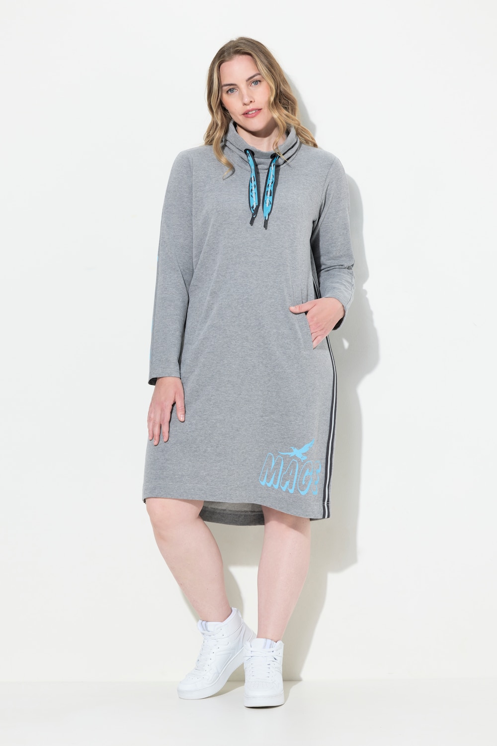 Große Größen Kleid, Damen, grau, Größe: 3XL, Polyester/Baumwolle, LAURASON