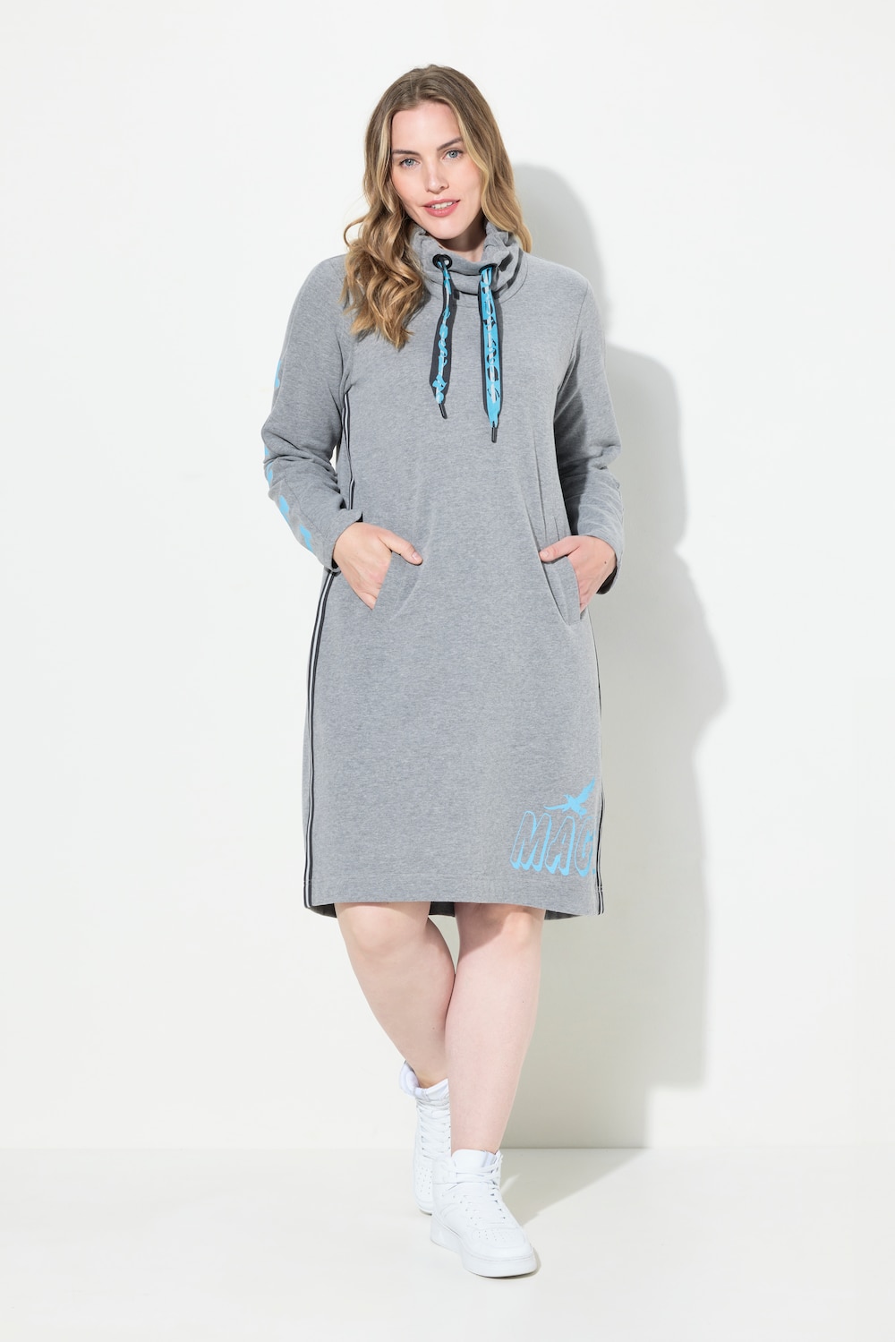 Große Größen Kleid, Damen, grau, Größe: 3XL, Polyester/Baumwolle, LAURASON