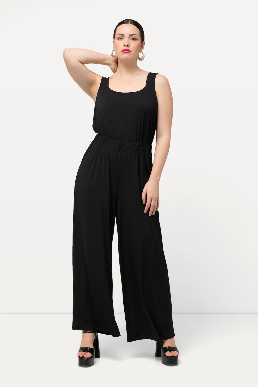 Große Größen Jumpsuit Mary, Damen, schwarz, Größe: 50/52, Polyester, Ulla Popken