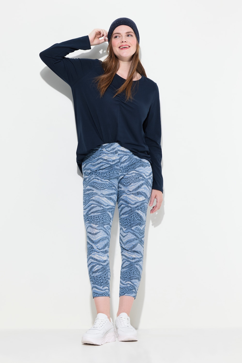 Große Größen Leggings, Damen, blau, Größe: 54/56, Baumwolle, Ulla Popken