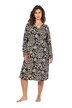 Noční košile, květovaný potisk, srdcový výstřih, dlouhé rukávy