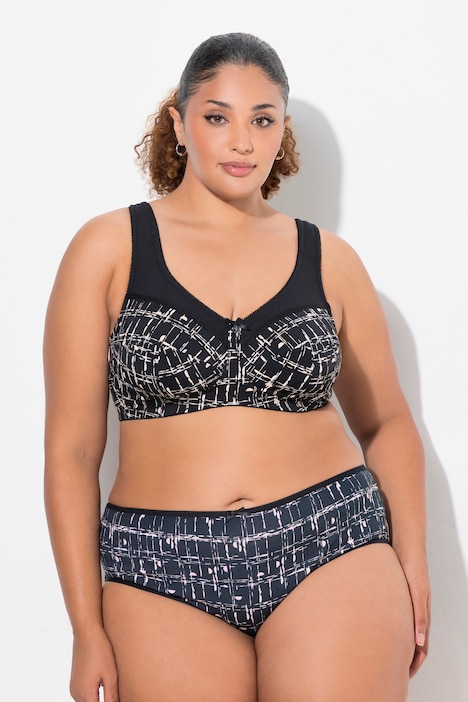 Soutien-gorge de maintien sans armatures, imprimé graphique - bonnet C-F