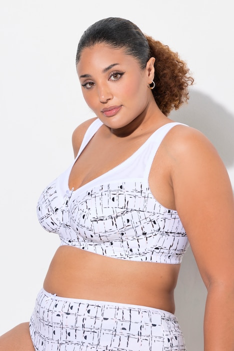 Soutien-gorge de maintien sans armatures, imprimé graphique - bonnet C-F