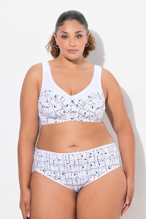 Soutien-gorge de maintien sans armatures, imprimé graphique - bonnet C-F