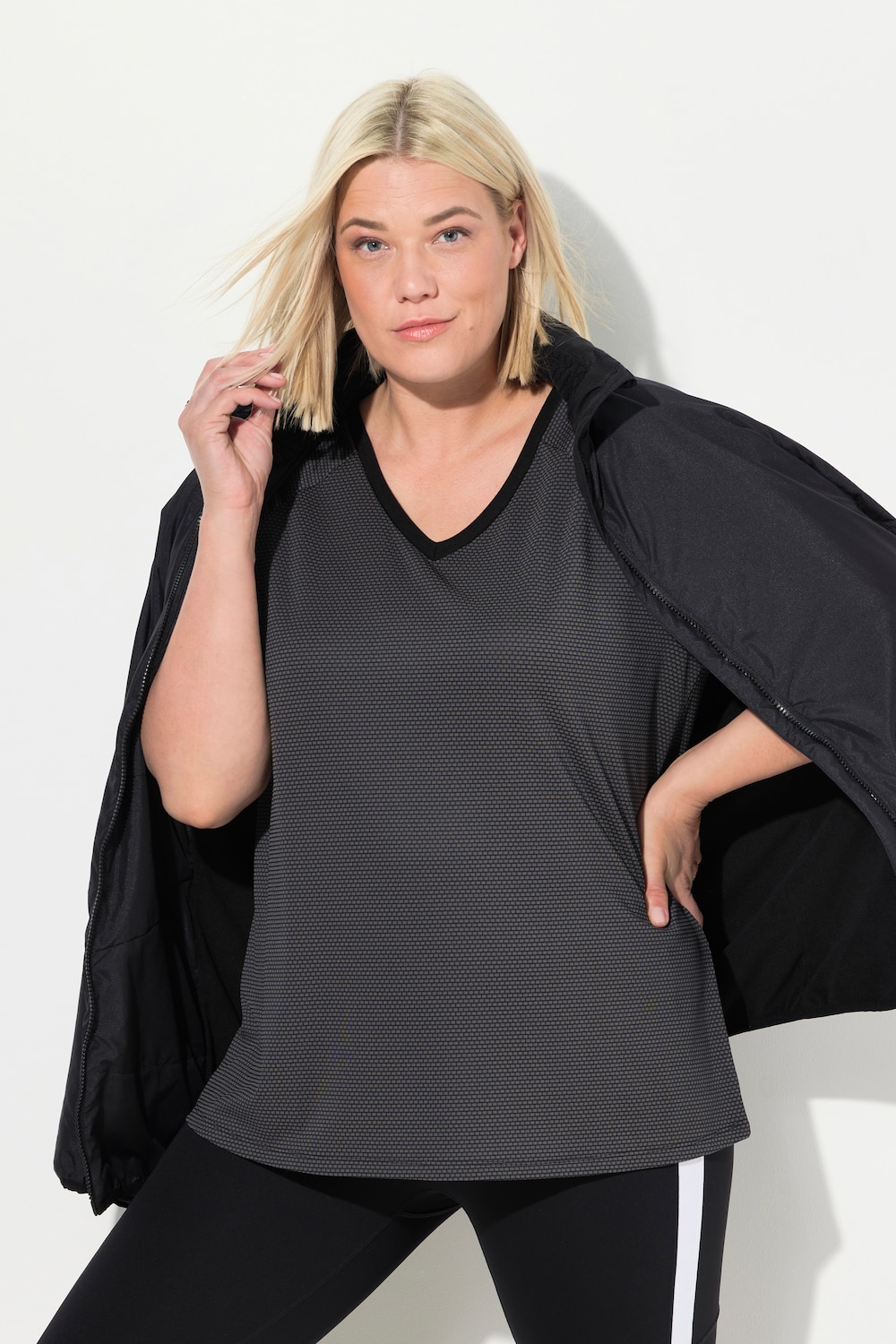 Große Größen Funktionsshirt, Damen, schwarz, Größe: 42/44, Polyester, Ulla Popken